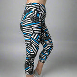 Thin Blue Line Flag Print Soft Leggings - Comfortable & Supportive for Everyday Wear - Capri or Full Length