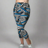 Thin Blue Line Flag Print Soft Leggings - Comfortable & Supportive for Everyday Wear - Capri or Full Length