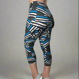 Thin Blue Line Flag Print Soft Leggings - Comfortable & Supportive for Everyday Wear - Capri or Full Length