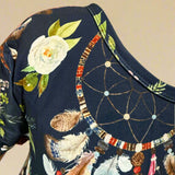 A-line Soft Stretchy Dress w/ Pockets - Mermaid, Rainbow Roses, Dream Catchers