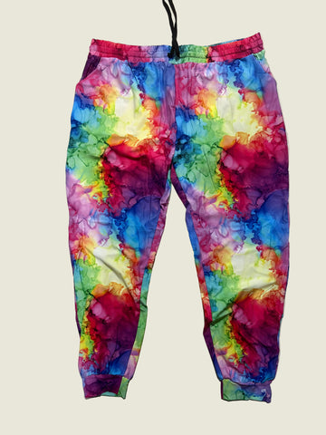 Colorful Alcohol Ink Print Soft Joggers