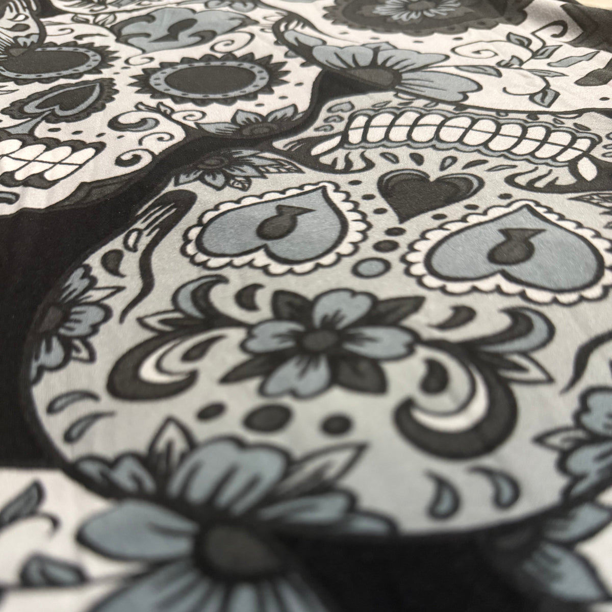B&W Large Sugar Skull Print Soft Leggings