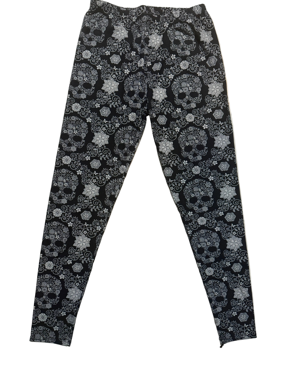 Hidden Floral Skull Print Soft Leggings