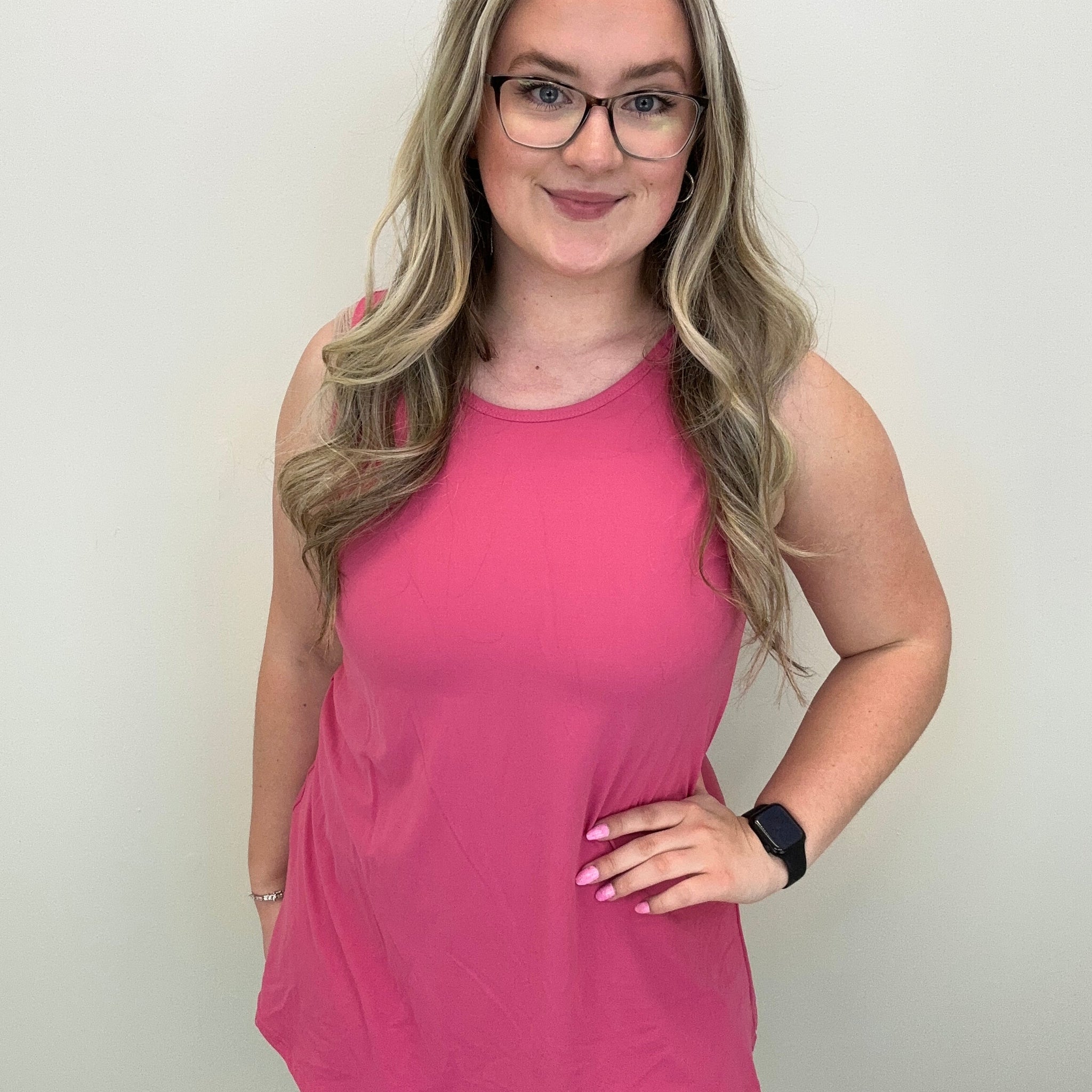 Hot Pink Flowy Tank Top