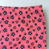 Raspberry Pink Paws & Heart Print Capri Leggings