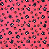 Raspberry Pink Paws & Heart Print Capri Leggings