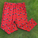 Ants On Pants Print Red Capri Leggings