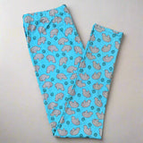 Cute Manatee Print Aqua Blue Soft Leggings