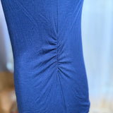 Navy Blue Lace Detail Cap Sleeve Button Top