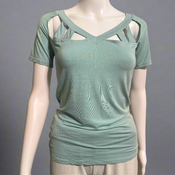 Ice Mint Cut Out Top