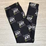 Crazy Cat Lady Print Black Leggings