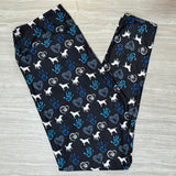 Dog Rescue Hearts & Handprints Print Leggings