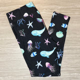 Under The Sea Whale & Jellyshi Print Leggings