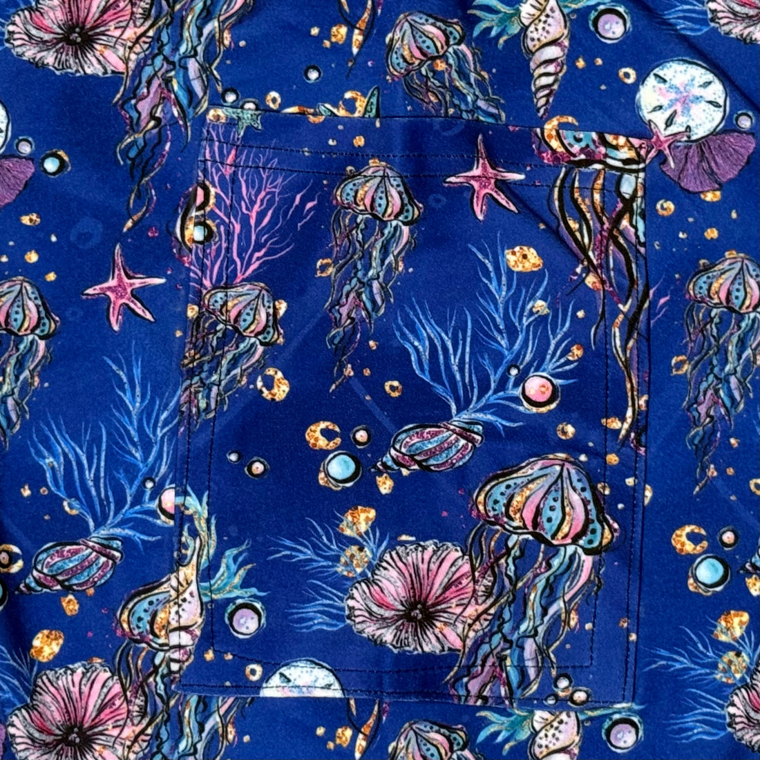 Pretty Jellyfish Ocean Print Shorts w/ Pocket