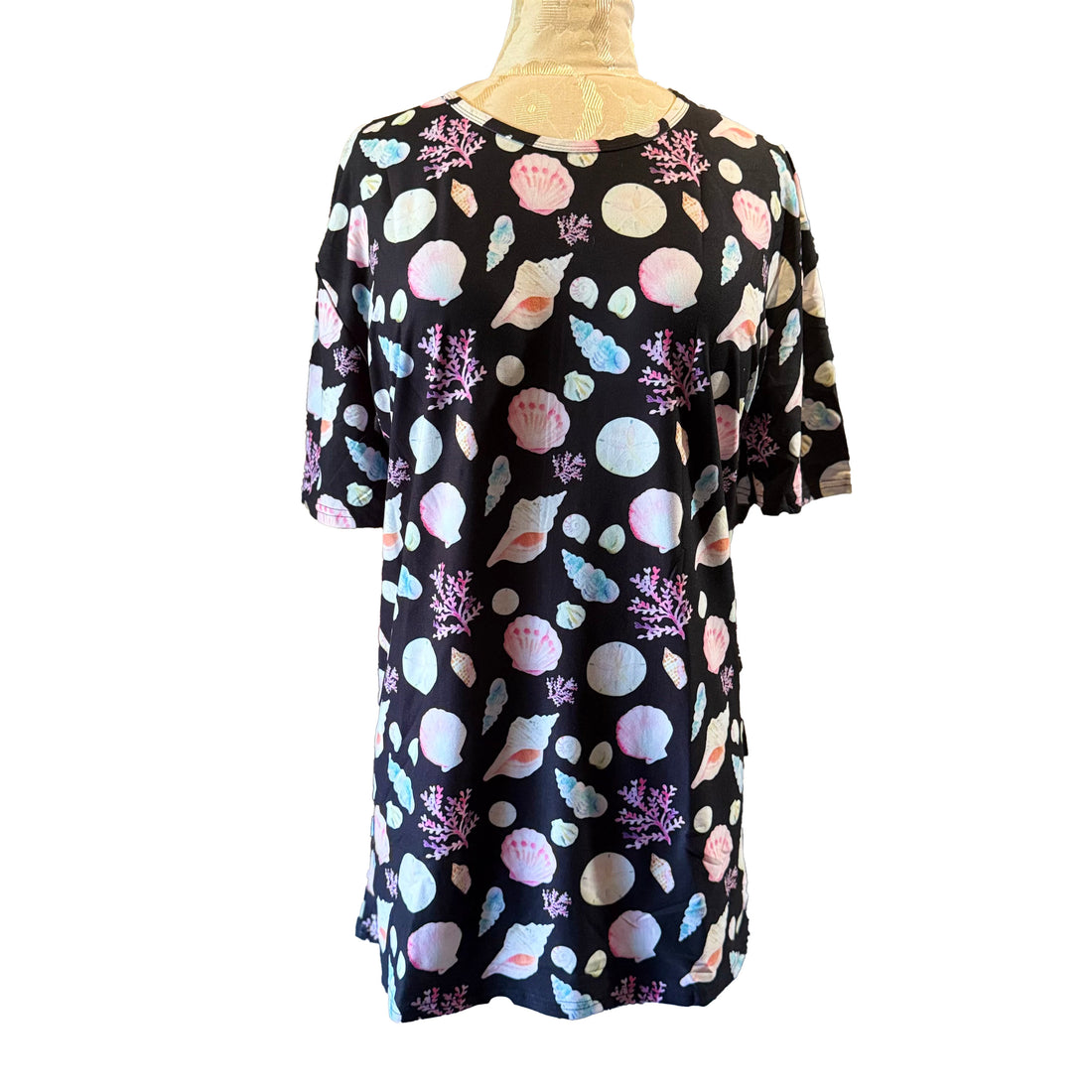 Seashell Print Leggings Material T-shirt