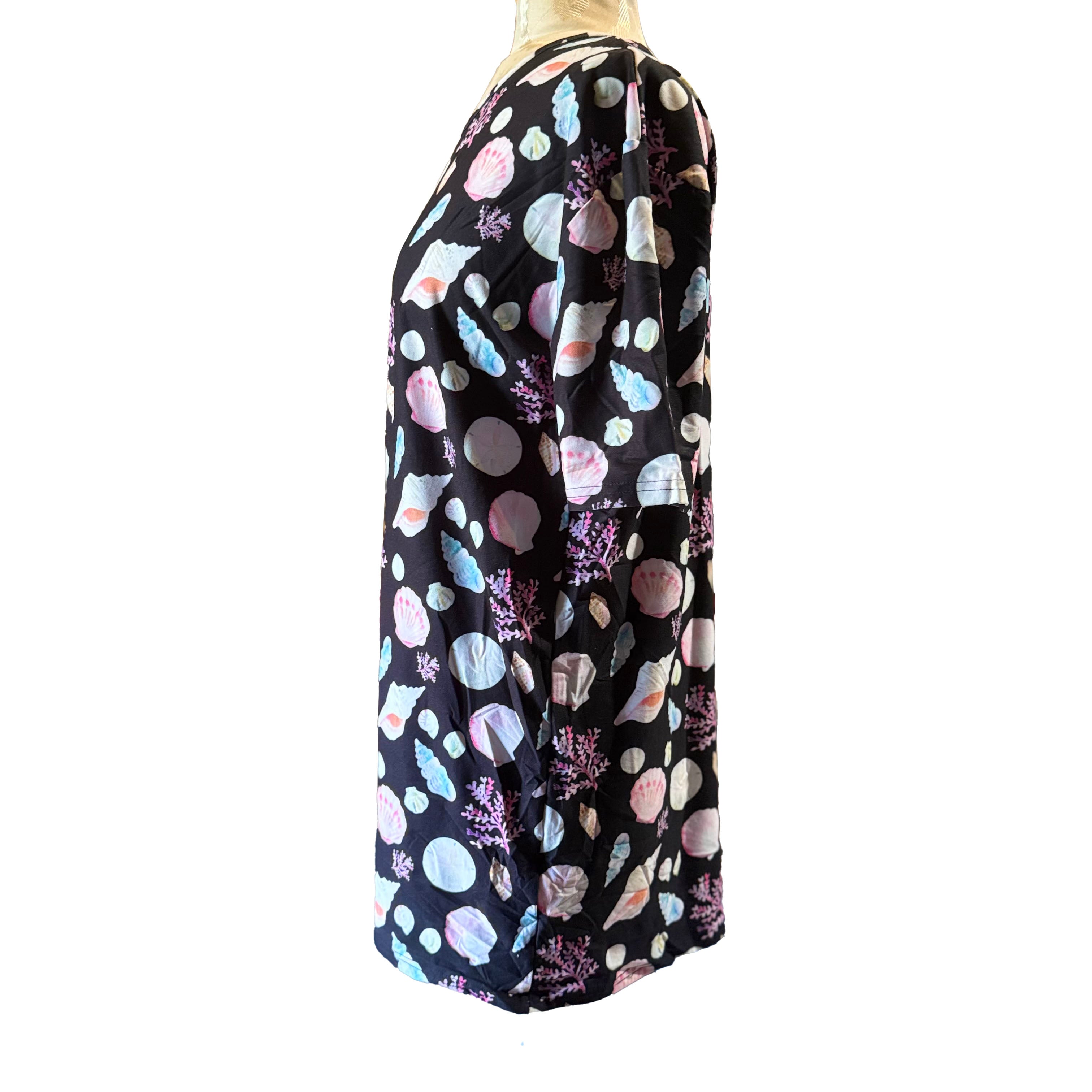 Seashell Print Leggings Material T-shirt
