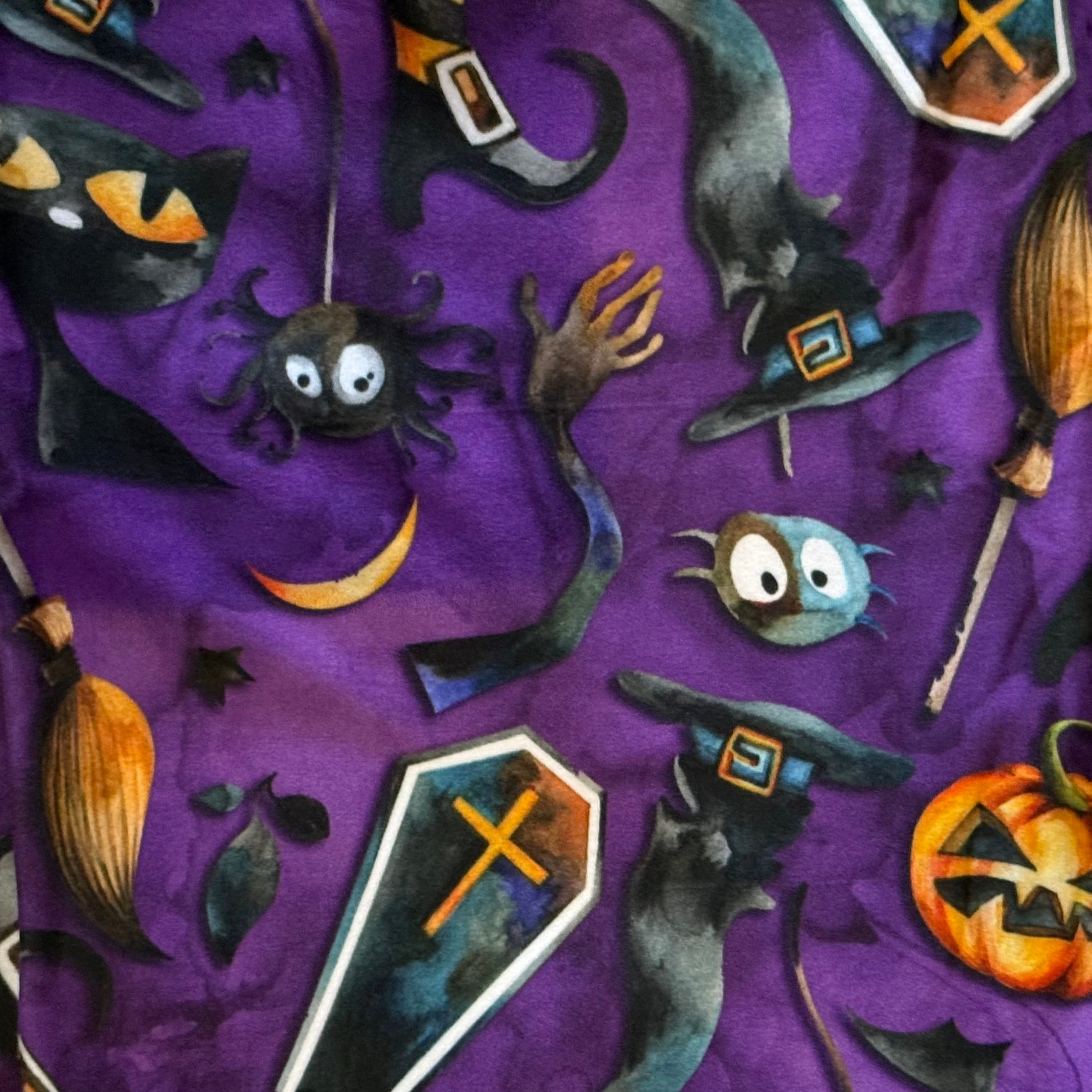 Halloween Essentials Print Purple Soft Leggings