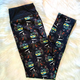Halloween Horror Movie Murder Van Gang Print Soft Leggings