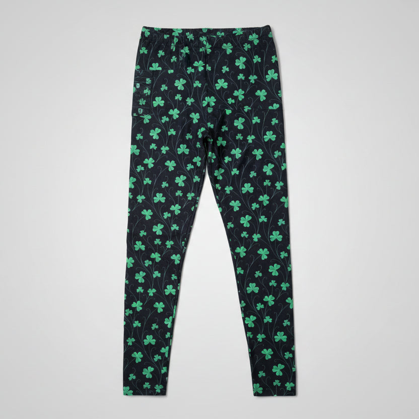 Lucky Clover Green Shamrock Print Soft High Waisted Leggings