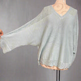 Oversized V-neck Dolman Knit Mint Sweater