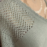 Oversized V-neck Dolman Knit Mint Sweater