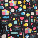 Crafty Print Canvas Zipper Tote