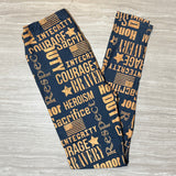 Protect & Serve Print Navy Blue Leggings