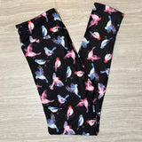 Watercolor Birds Print Soft Leggings