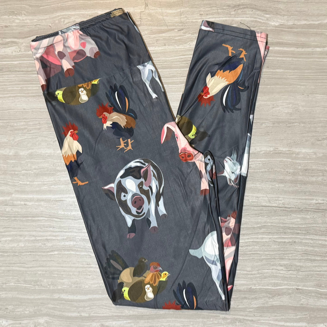 Farm Life Animals Print Soft Leggings