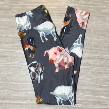 Farm Life Animals Print Soft Leggings