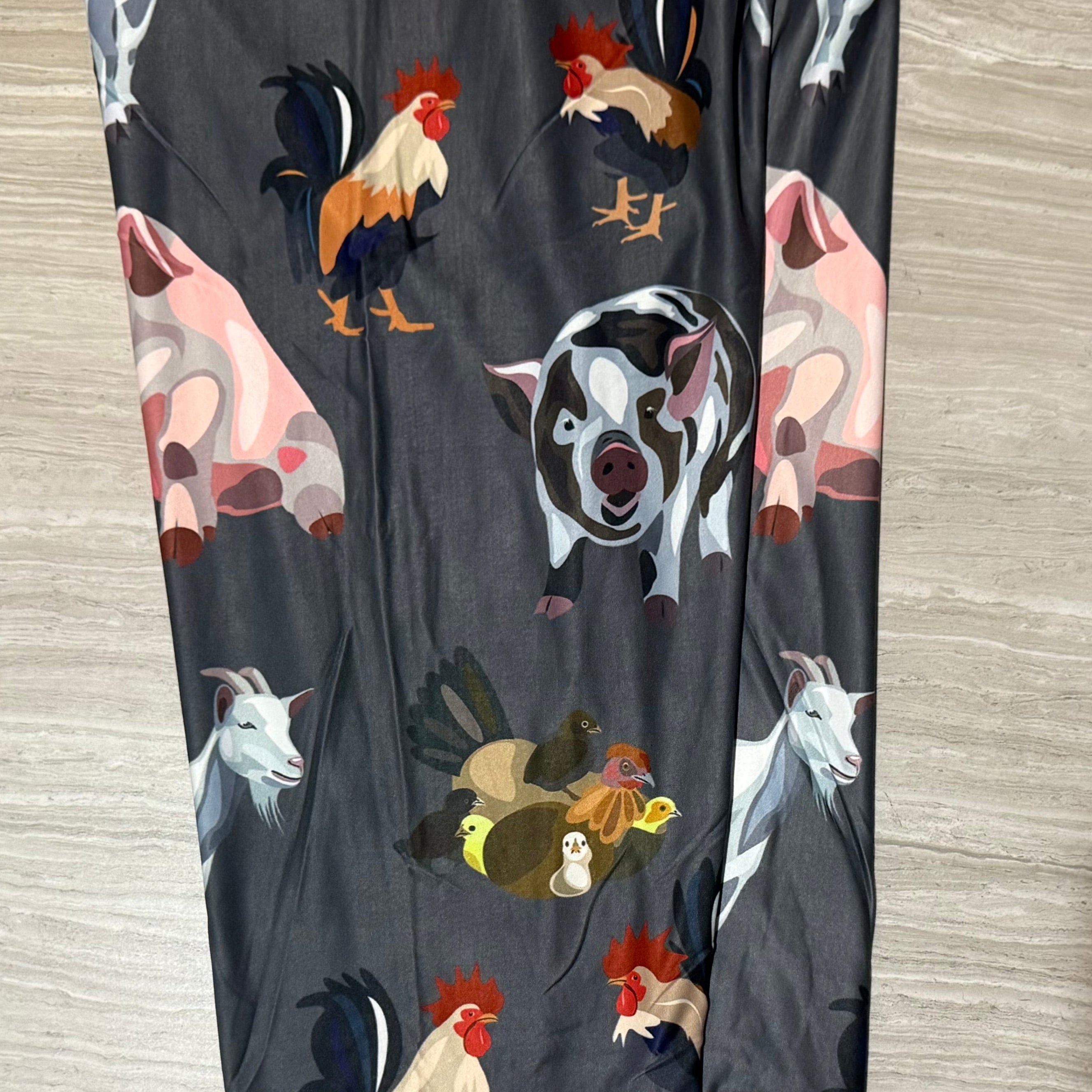 Farm Life Animals Print Soft Leggings