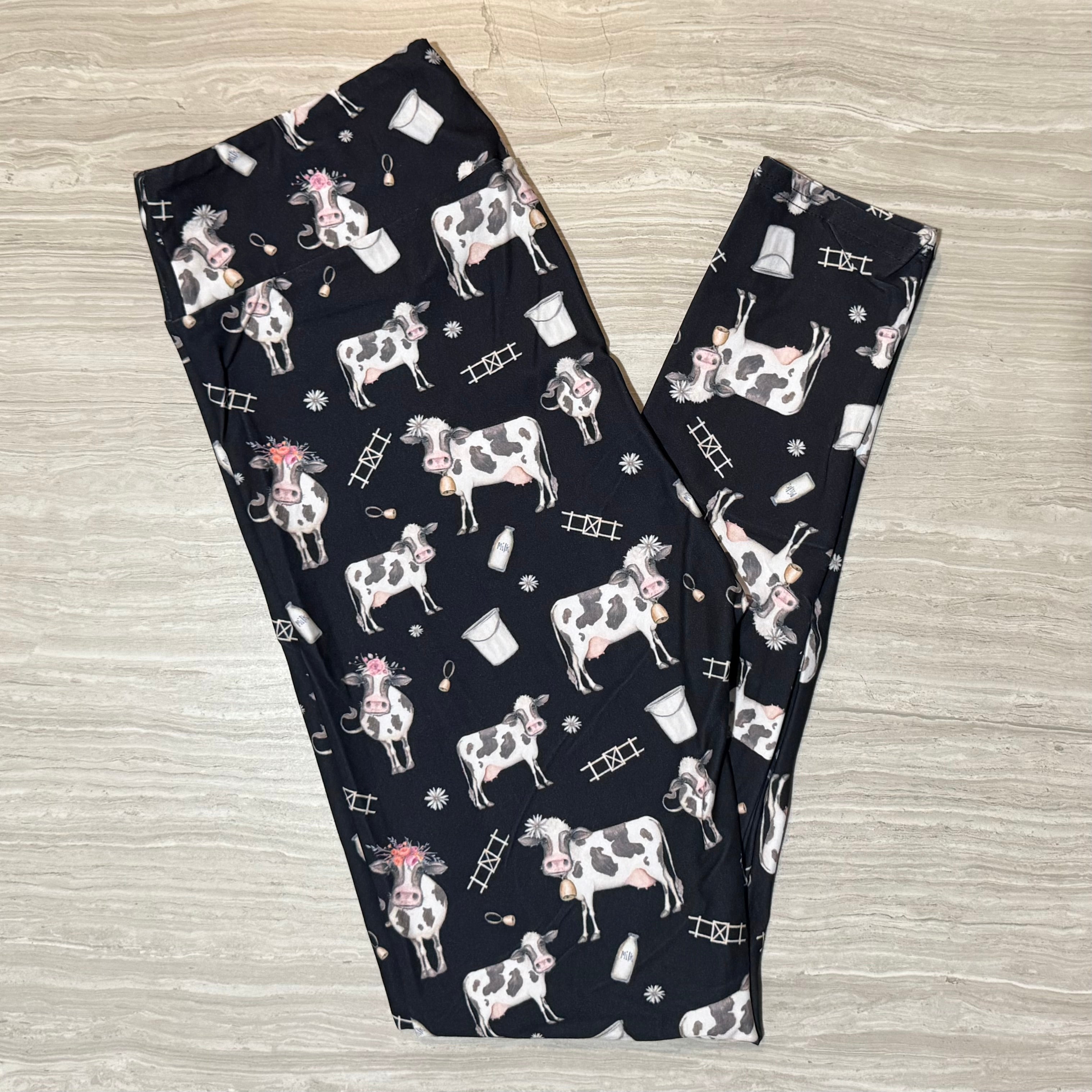 Cute Cow Print Leggings