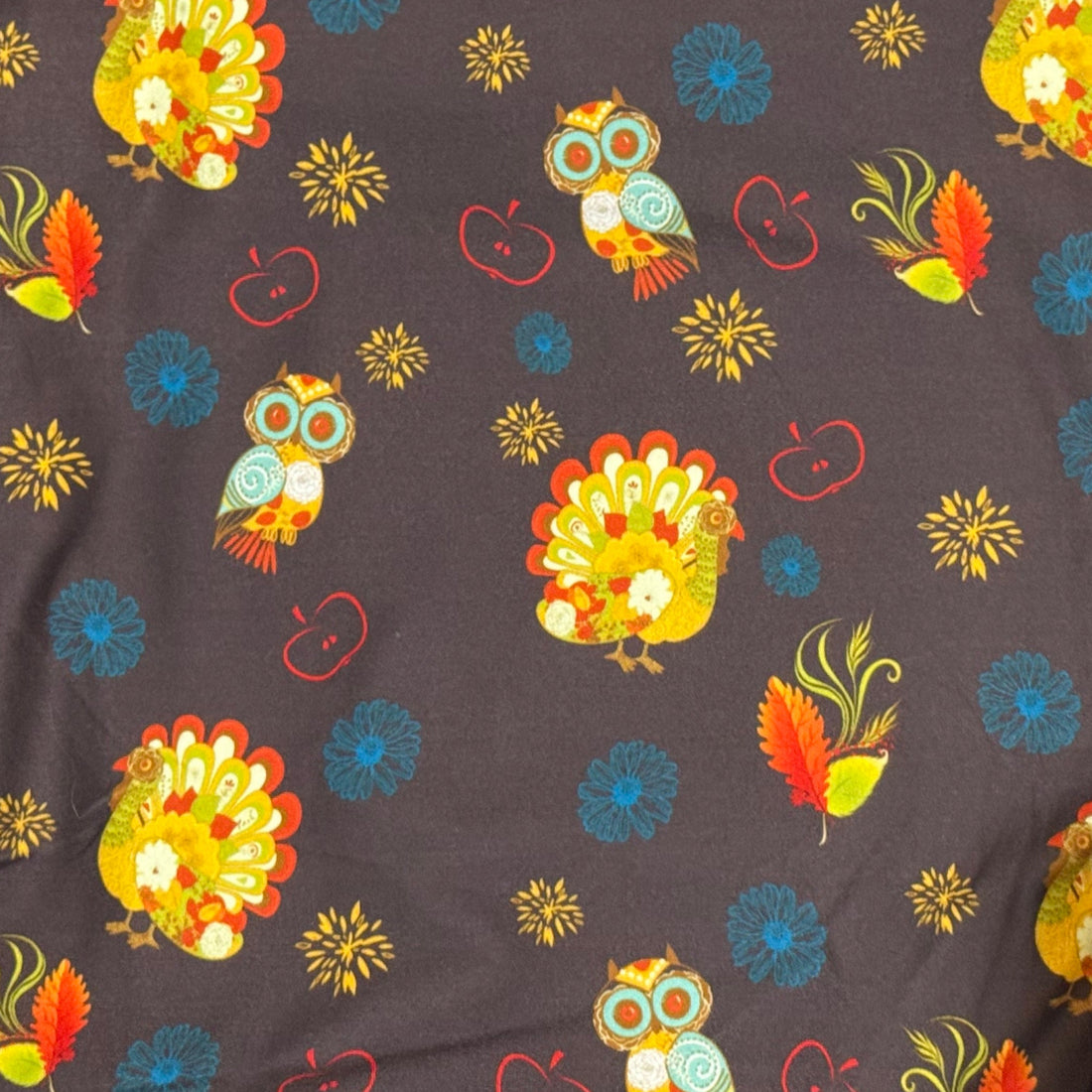 Autumn Bird Print Brown Leggings - Adult & Kid Sizes