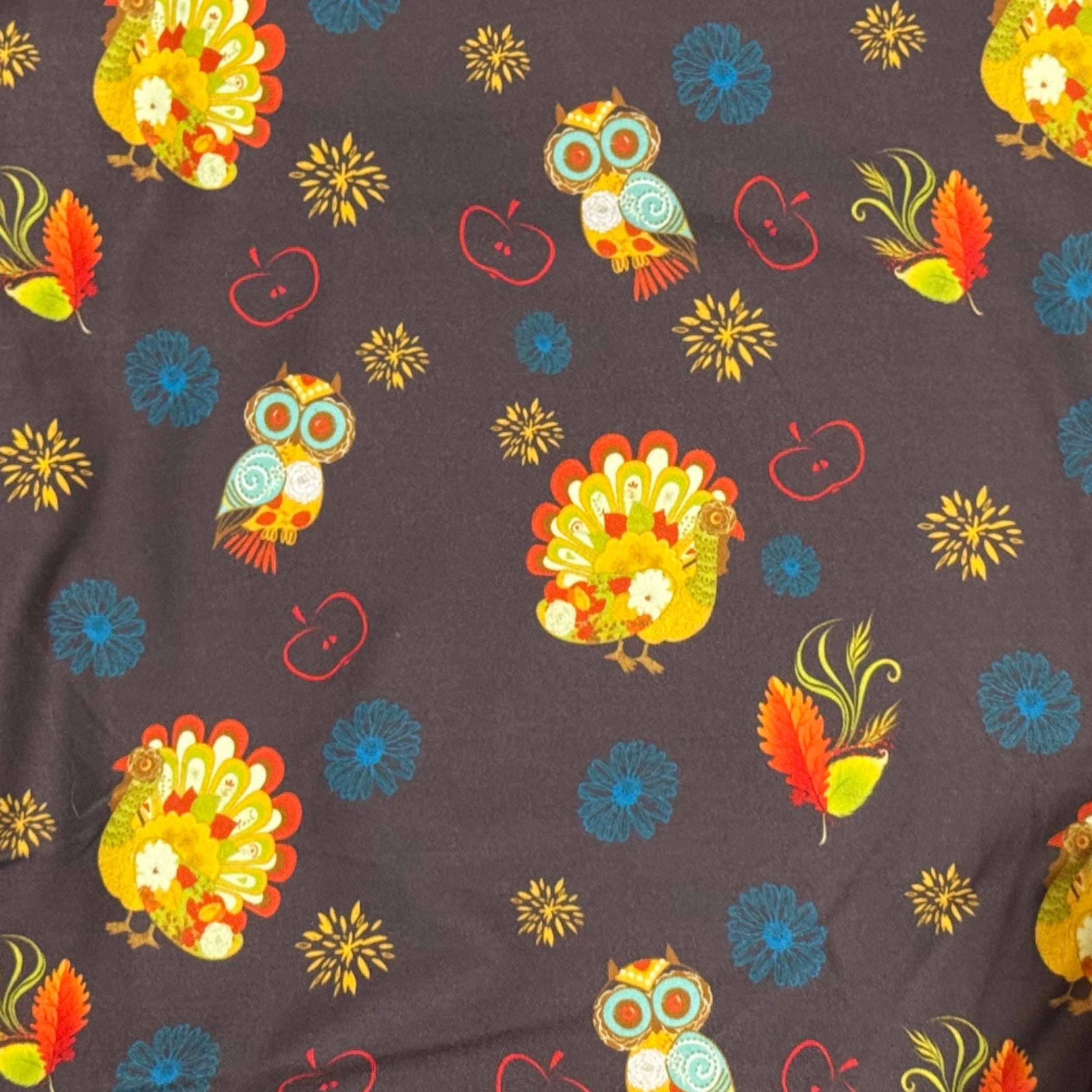 Autumn Bird Print Brown Leggings - Adult & Kid Sizes