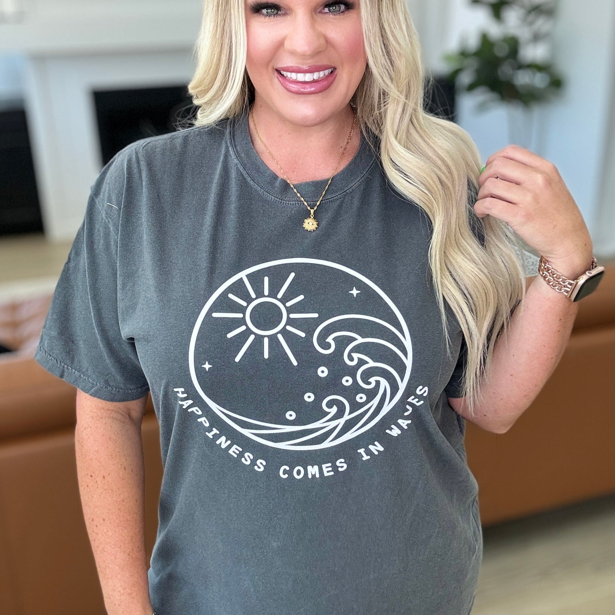 Happiness Comes in Waves Tee