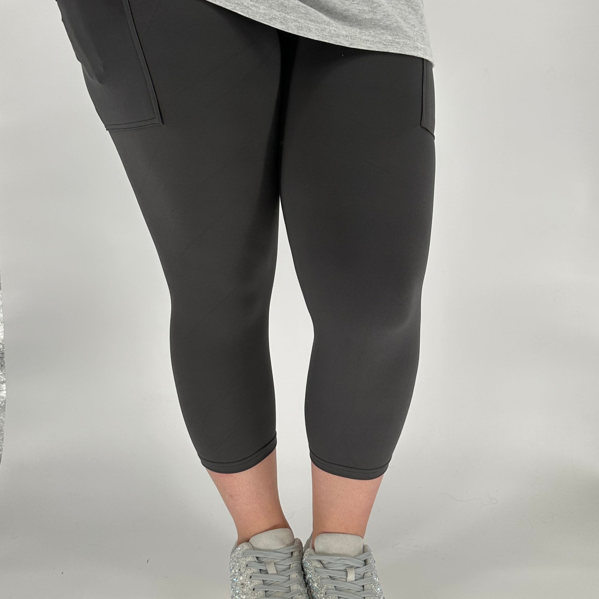 Charcoal Capri w/ Pockets