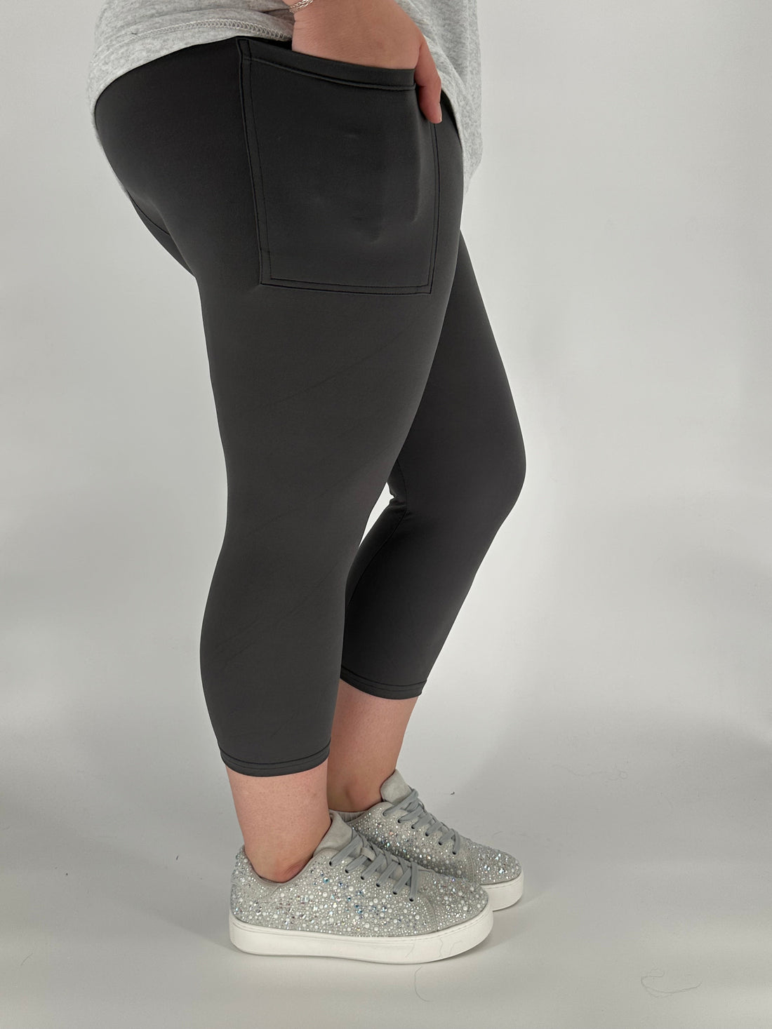 Charcoal Capri w/ Pockets