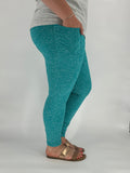 Teal Fleece Leggings w/ Pockets
