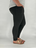 Black Heathered Fleece Leggings w/ Pockets