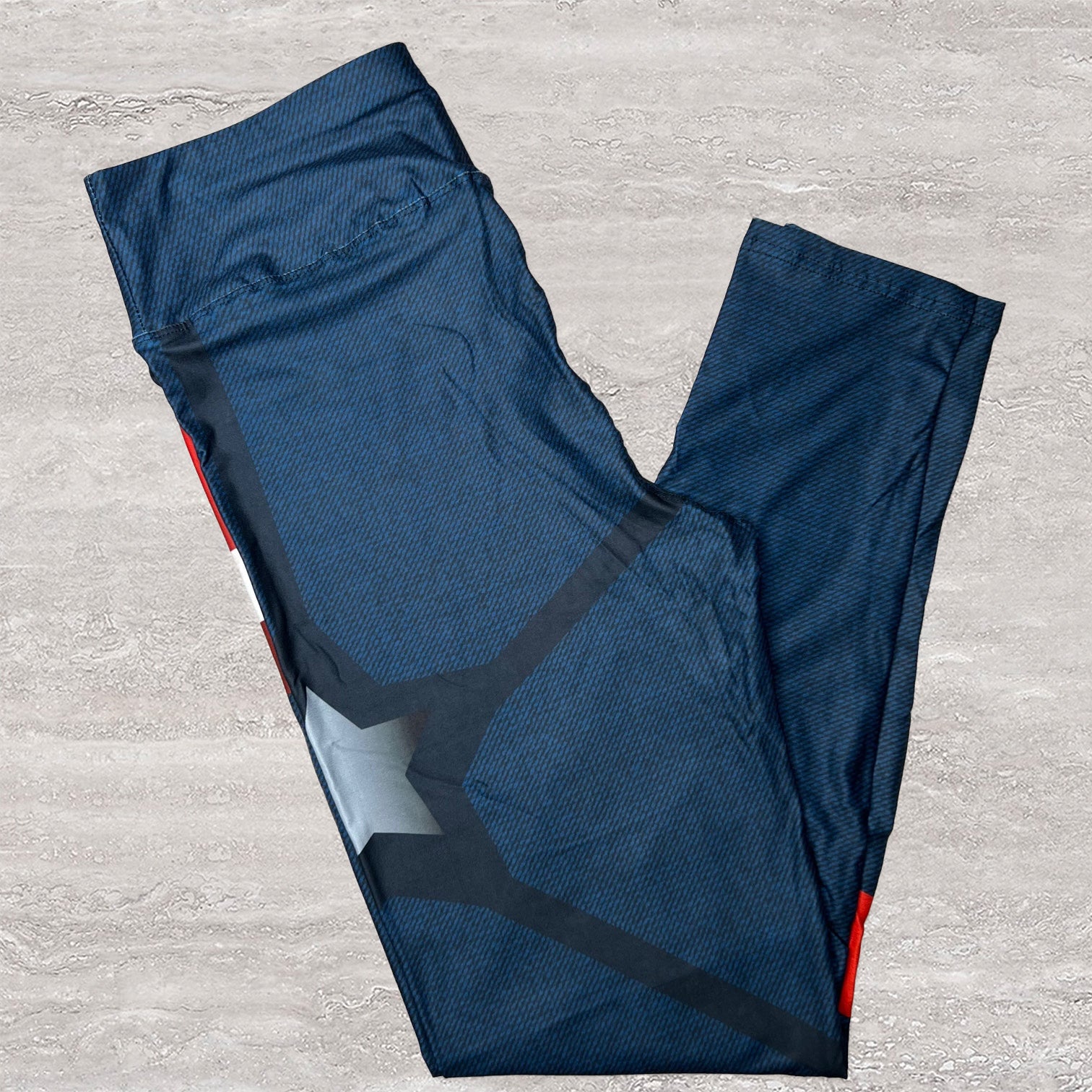Captain America Cosplay Print Easy Halloween Costume Soft Leggings