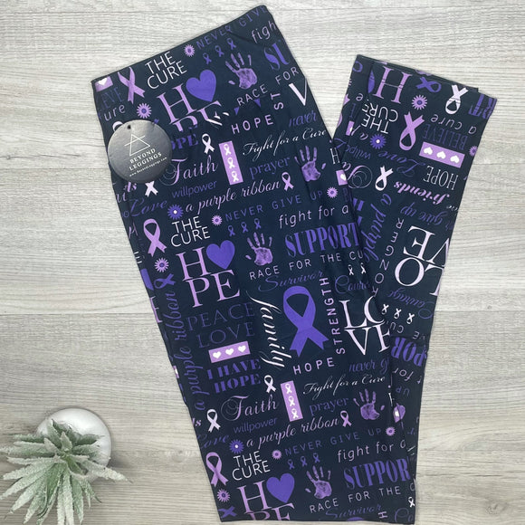 Purple Ribbon Awareness Soft Leggings