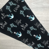 Jesus Is My Anchor Print Soft Black Leggings