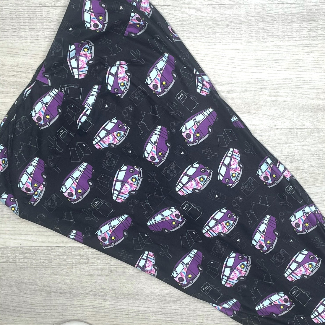 Purple Groovy Camper Print Leggings