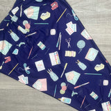 Crafting Supplies Print Blue Leggings