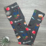 Teacher Life Print Soft Gray Leggings
