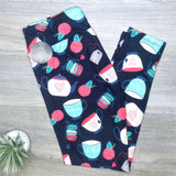 Afternoon Tea Party & Macaroons Print Soft Leggings