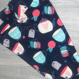 Afternoon Tea Party & Macaroons Print Soft Leggings