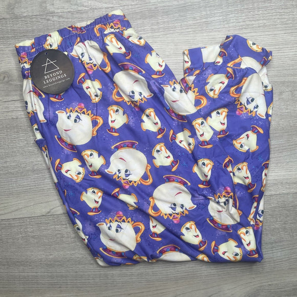 Ms Potts and Chip Purple Capri Joggers w/ Pockets