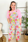 Stand Out Multicolor Boho Patchwork Wide Leg Overall Jumpsuit
