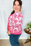 Make A Statement Fuchsia Paisley Boho Front Tie Top